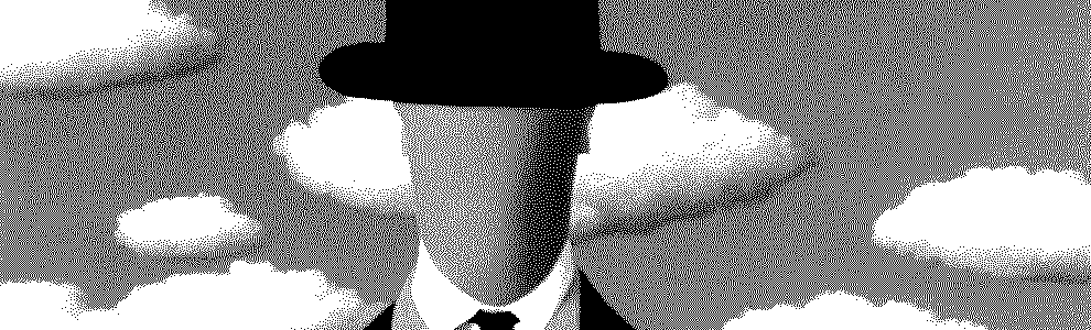 Image générée par un modèle d’apprentissage automatique, représentant un homme sans visage dans le style de René Magritte (https://search.krea.ai/prompt/6241194e-dd72-4f7f-b91f-2a7cf2564263)